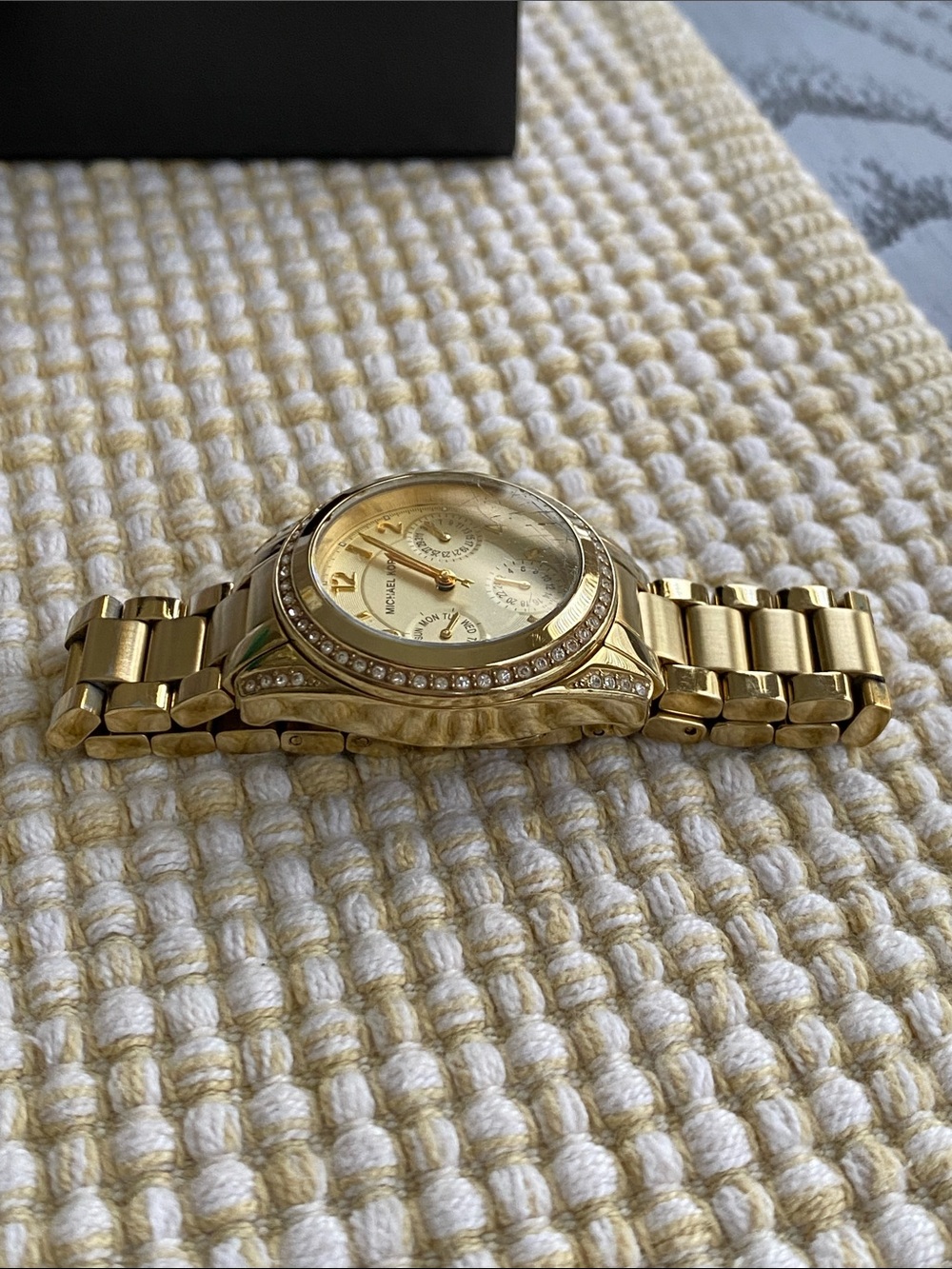 Michael Kors Gold-tone Crystal Bezel Chronograph Watch Women’s - Picture 7 of 9